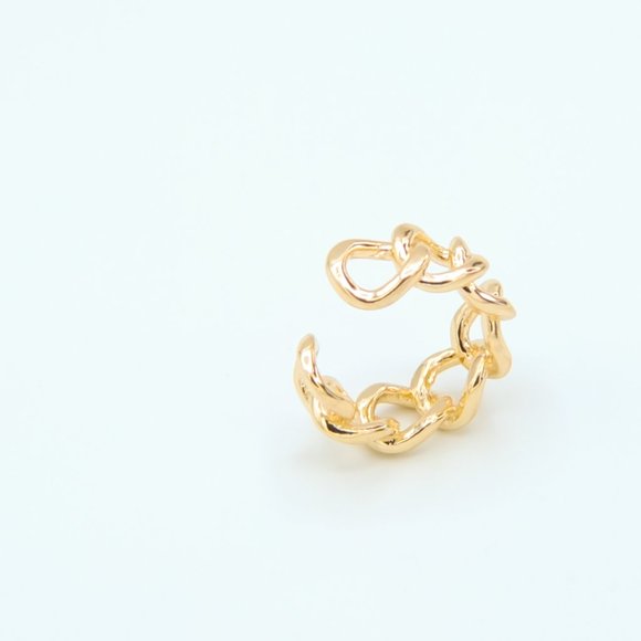 Gold-Plated Resizable High Shine Chain Ring - Picture 5 of 11